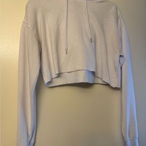 Forever 21 White Cropped Hoodie